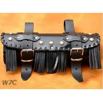 Zavazadlo na motocykl Kožená moto rolka W7, 33x10cm - s nýty