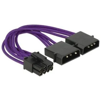 Kabel do PC Delock napájecí kabel PCI Express 8 pin samec > 2 x 4 pin samec textilní stínění fialové