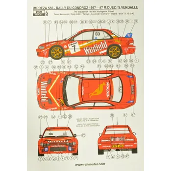 Plastikový model Reji model 1/24 Transkit Subaru Impreza 555 Du Condroz 1997