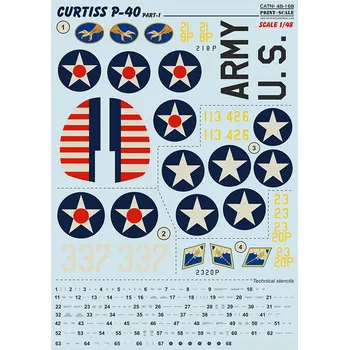Plastikový model Print Scale 1/48 Curtiss P-40, part 1 (wet decals)