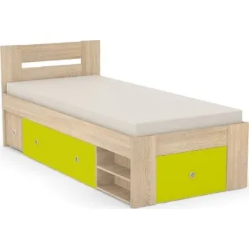 Postel Postel Rea Larisa 90 x 200cm s čely-dub sonoma Dub sonoma/zelená
