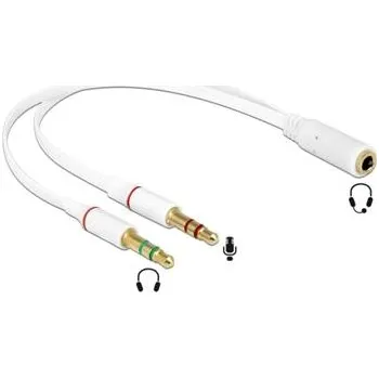 Audio kabel Delock Headset Adapter 1 x 3.5 mm 4 pin Stereo jack female > 2 x 3.5 mm 3 pin Stereo jack male
