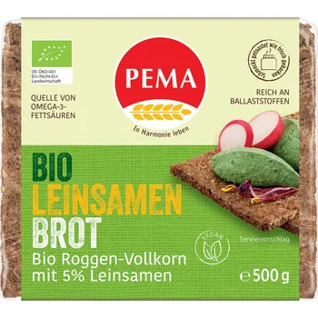 Trvanlivě pečivo Pema Bio žitný chléb se lněným semínkem 500 g