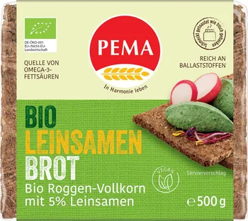Trvanlivě pečivo Pema Bio žitný chléb se lněným semínkem 500 g