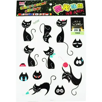 samolepka Recenze Kik Svítící samolepky kočky 12 ks