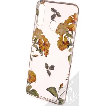 Pouzdro na mobilní telefon 1Mcz Floral TPU Záhon měsíčků ochranný kryt pro Samsung Galaxy A20s průhledná (transparent)