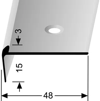 půdní výlez Schodový profil pro krytiny do 3 mm (15x48) šroubovací | Küberit 860 Provedení: imit. nerezi F2 3 23 60 02 4