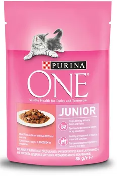 Krmivo pro kočku Purina One Junior minifiletky losos/mrkev