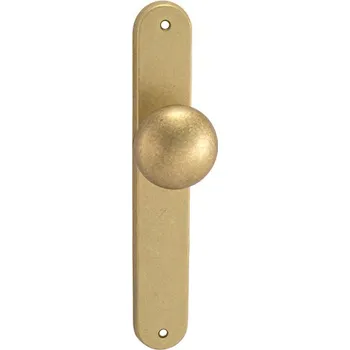 Dveřní kování MP - KOULE LAURA Provedení: koule na oválném štítě - bez otvoru, Povrch: NAT - mosaz natural 8584138411270