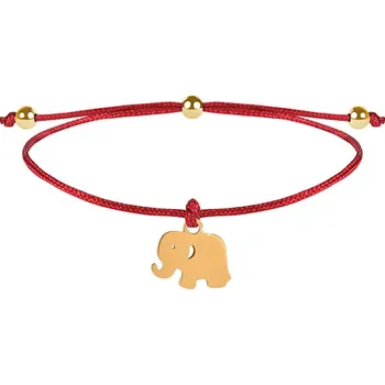 Náramek Troli Slon náramek červený/zlatý 23 cm