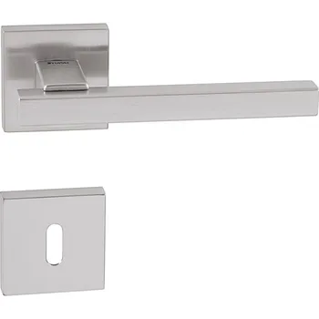 Dveřní kování klika TI - PRISMA - HR 1921Q Provedení: kl./kl. + BBQ rozety (hranatý otvor pro klíč), Povrch: OCS - Chrom broušený ( 96 ) 8584138119237