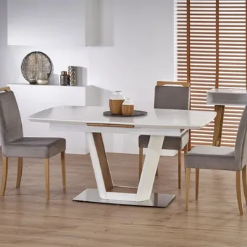 Jídelní stůl Halmar Valetti bílý/dub zlatý