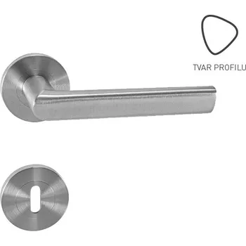 Dveřní kování klika GK - TRI 134 PROFESIONAL - R Provedení: klika/klika na rozetách, Povrch: BN - broušená nerez 8584138415896