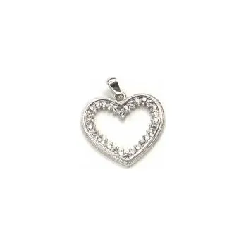 Přívěsek Přívěs z bílého zlata srdce se zirkony Pattic AU 585/000 1,50 g BV038105W