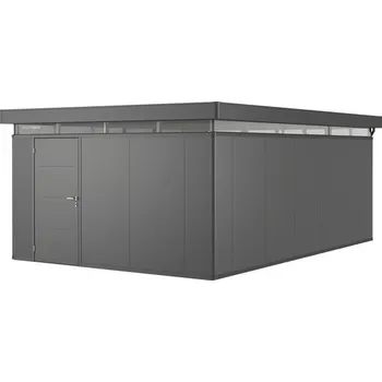 Plechový zahradní domek Biohort CasaNova 4x6 levé dveře 404 x 604 cm tmavě šedý metalický