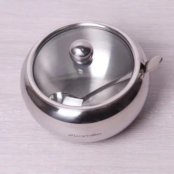 Cukřenka Cukřenka 460 ml KAMILLE KM-7002 (nerez+sklo)