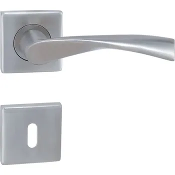 Dveřní kování Rozetová klika M&P kování MP - TORNADO - HR nerez Provedení: klika/klika + rozety WC, Povrch: BN - broušená nerez 8584138297744