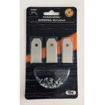 NŮŽ ROBOTICKÝCH SEKAČEK HQ GARDENA 43mm - SADA 9 ks (náhr. orig. č. 535138701, 535138702, 535138801, 505127801, 505127802, 535138702, 535138802, 577606402, 577864602, 577606502, 577606504, 577606602, 577606603, 577864401, 577606505, 595084402, 84610, 7001