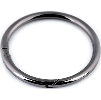 Karabina / kroužek na klíče Ø50 mm velká - 2 nikl černý