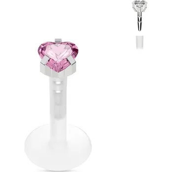 Piercing Šperky4U Piercing do brady - labreta srdíčko - LB1021-12083P