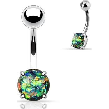 Piercing Šperky4U Piercing do pupíku pryskyřičný opál 8 mm - WP01004-GD