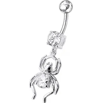 Piercing Šperky4U Stříbrný piercing do pupíku - pavouček - BP01095-C