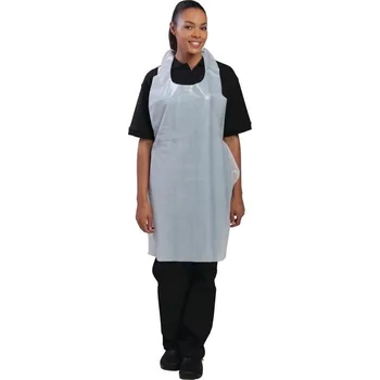 Kuchyňská zástěra No Brand Gastrofans náprsní zástěra na 1 použití polyethylenová, 100 ks Barva: Bílá