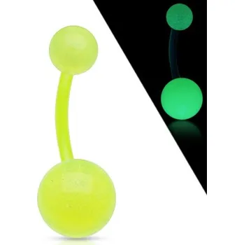Šperk Šperky4U Svítící piercing do pupíku - banánek - BA01095-G
