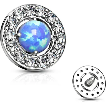 Piercing Šperky4U Microdermal - ozdobná část, opál - MD009-OP05