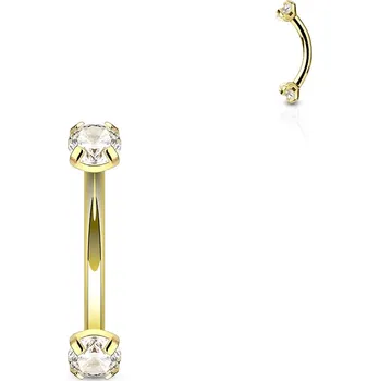 Piercing Šperky4U Piercing do obočí, čirý zirkon - OB0002-GDC