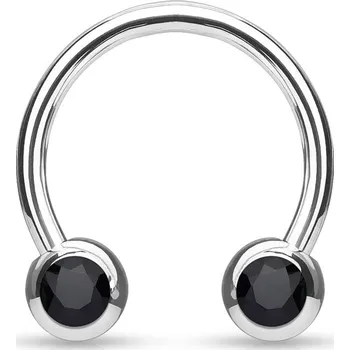 Piercing Šperky4U Piercing podkova s kamínky - PV1002K-120833