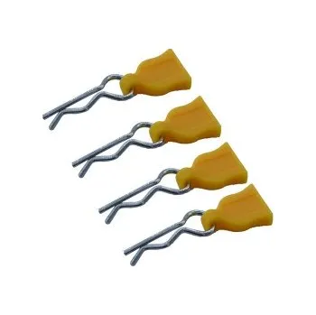 RC model auta Sponky karoserie s gumovou vlaječkou - žluté, 4 ks.