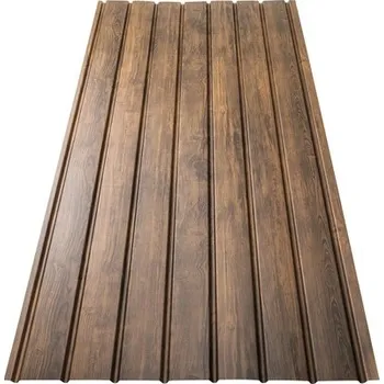 plechová krytina Stěnový panel PRECIT H12 ořech 2200 x 910 x 0,4 mm