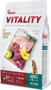 Krmivo pro psa Akinu Vitality Dog Adult Medium Chicken/Beef 3 kg