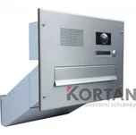 1x poštovní schránka D-041 k zazdění do sloupku + čelní deska s 1x zvonkem a kamerou ABB - NEREZ / šedá