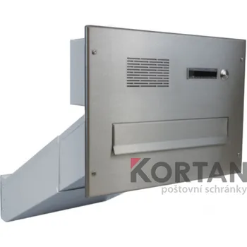 Poštovní schránka 1x poštovní schránka D-042 k zazdění do sloupku + čelní deska s 1x zvonkem a HM ABB - NEREZ / šedá