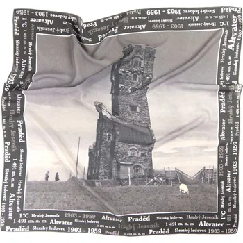 Šátek HEDVA ČESKÝ BROKÁT Šátek PESh 525 70x70 tisk PRADĚD heritage