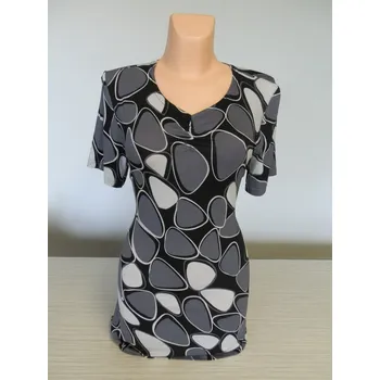 Dámská halenka Halenka šedá tunika KAMIN, Barva Šedá, Velikost XXL 48, Materiál 96% Viskoza 4% Lycra