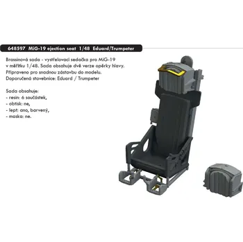 Eduard 1/48 MiG-19 ejection seat (EDUARD/TRUMPETER)