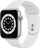 Apple Watch Series 6 44 mm, stříbrný hliník s bílým sportovním řemínkem