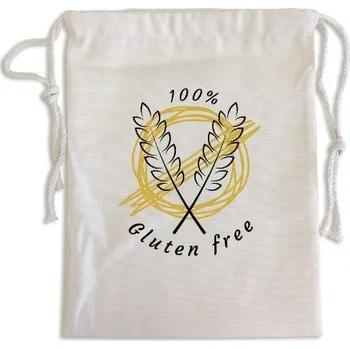 Sáček na potraviny Bavlněný pytlík s potiskem EKO sáček na pečivo glutenfree
