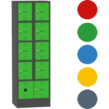 PC skříň Skříň na dobíjení mobilních zařízení s USB porty Barva dveří: šedomodrá RAL 7031