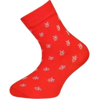 Ponožky TREPON TAZIK červené s kvítky velikosti ponožek: 13-15 ( EUR vel. 19-23)