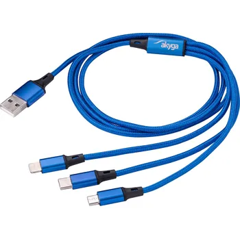 Kabel USB 3.0 A / USB Micro B / USB type C / Lightning 1.2m AK-USB-27