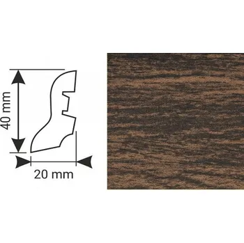 soklová lišta K-Produkt Dub dark 13517 40x20 soklová lišta | cena za bm