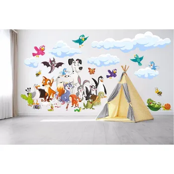 Samolepící dekorace Samolepka na zeď Hromada zvířátek - L
