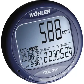 Wöhler CDL 210 - Měření oxidu uhličitého (CO2), teploty a vlhkosti vzduchu v místnosti + DOPRAVA ZDARMA