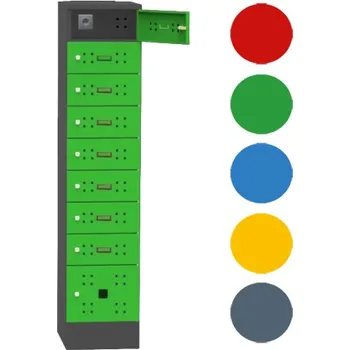 PC skříň Skříň na dobíjení mobilních zařízení bez USB portů, 1850 x 400 x 580 mm Barva dveří: modrá RAL 5012
