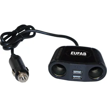 Eufab 16549 rozdvojka s USB do autozásuvky 
