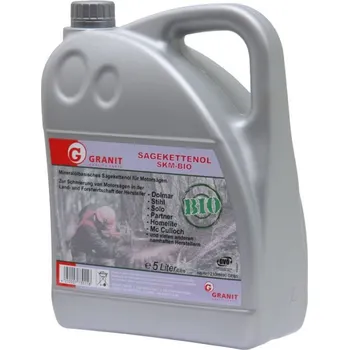 Adhezivní, přilnavý BIO olej do motorové pily na mazání řetězu GRANIT 5 l